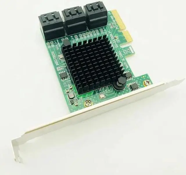 Alt view image 5 of 6 - SATA Card 6 Port SATA 3.0 PCI-E PCI Express Controller Card with Bracket SATAIII 6Gbps Expansion Card Adapter Boards for Desktop
