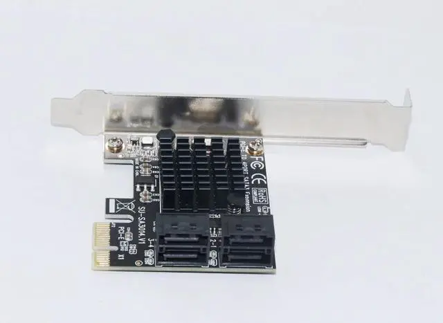 Alt view image 2 of 6 - Marvell 88SE9215 PCIE to SATA Card PCI-E Adapter PCI Express to SATA3.0 Expansion Card 4Port SATA III 6G for SSD HDD IPFS Mining