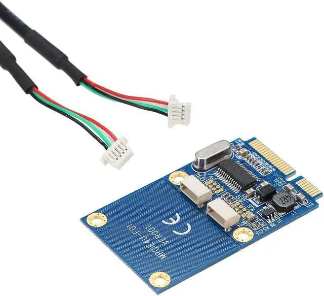 Alt view image 3 of 6 - Mini PCI-E to Dual USB Adapter MINI PCIe to 2 Ports USB2.0 Converter Card Expansion Card