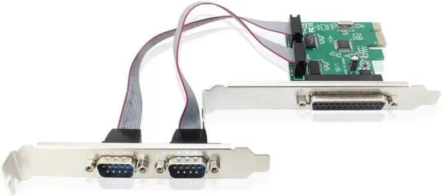 Alt view image 3 of 6 - 2 Ports RS-232 Serial Port COM DB9 & DB25 Parallel Port LPT to PCIe PCI-E PCI Express Expansion Card Adapter WCH382 Chip