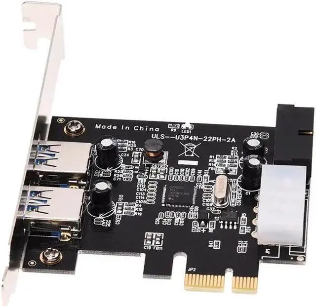Alt view image 2 of 5 - Super Speed 2-Port USB 3.0 PCI-E PCI Express 19-pin USB3.0 15-pin SATA Connector Low Profile