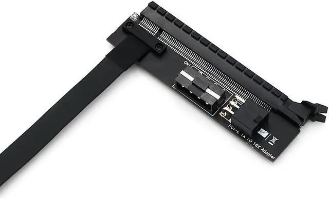Alt view image 3 of 6 - Misskit PCI-E 1X 16X PCI Express 1 to 16 X Flexible Extension Adapter PCI-E Extender Riser with 4Pin ATX 6Pin Power Connector for Mining(7.87")