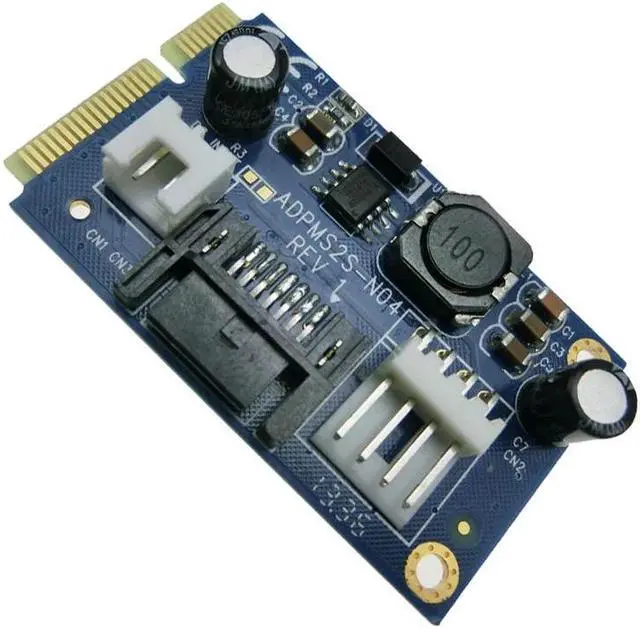 Alt view image 5 of 6 - MSATA to SATA adapter card pci-e to 3*sata hard drive adapter card mSATA SSD expansion card