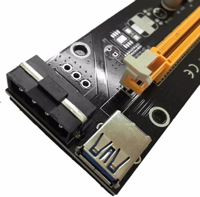Alt view image 3 of 6 - PCI-E PCI Express 1X to 16X Riser Card USB 3.0 Cable SATA to 4Pin IDE Power Cord Molex Power for BTC Miner Machine