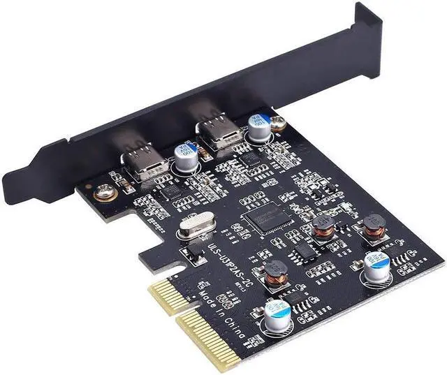 Alt view image 3 of 5 - PCI Express 4X to USB 3.1 Gen2 10Gbps 2-Port Type C Expansion Card Adapter For Desktop Computer Windows 7/8/8.1/10/Linux