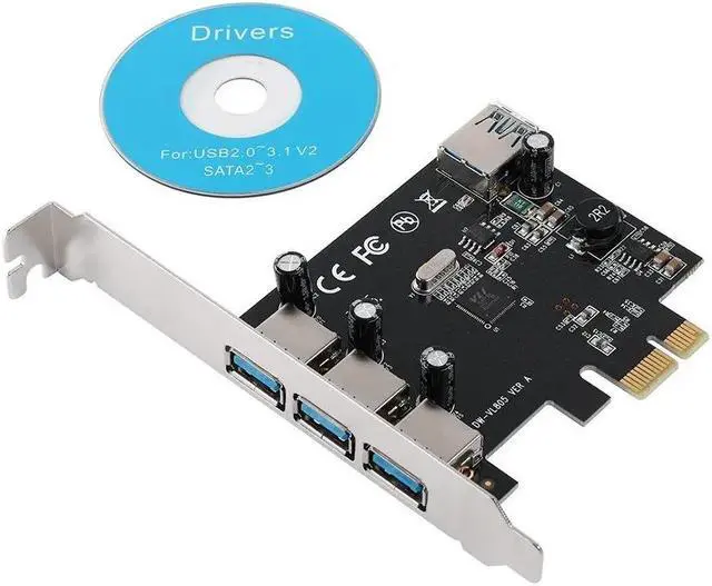 Alt view image 5 of 6 - USB 3.0 PCIe Expansion Card PCI-e to 4 Ports USB Adapter PCI Express Controller Hub for Windows Desktop PC Self-Powered