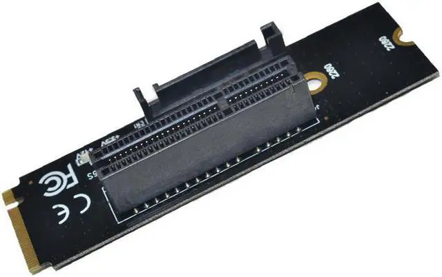 Alt view image 2 of 6 - NGFF M.2 to PCI-E 4X Riser Card M2 M Key to PCIe X4 Adapter with LED Indicator SATA Power Riser for Bitcoin Miner Mining