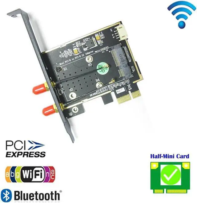 Alt view image 4 of 6 - WiFi Ethernet Network Card 802.11a/b/g/n/ac Wireless PCI Express Card Adapter for Desktop Compatible Slot PCI-E X1/X4/X8/X16