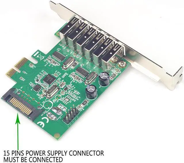 Alt view image 2 of 6 - Amify 6 Ports USB 2.0 PCIE PCI-e HUB expansion Card PCI-Express card PCI-e 1x USB 2.0 USB2.0 to PCIe express PCI e adapter