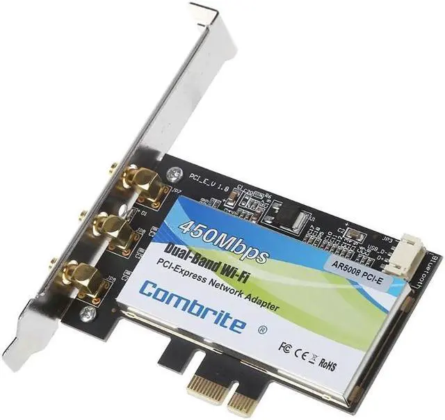 Alt view image 3 of 6 - PCI-E 2.4G+5G Dual Band Wifi 300/450M PCI-Express Wlan Card For INTEL6300 AR5008
