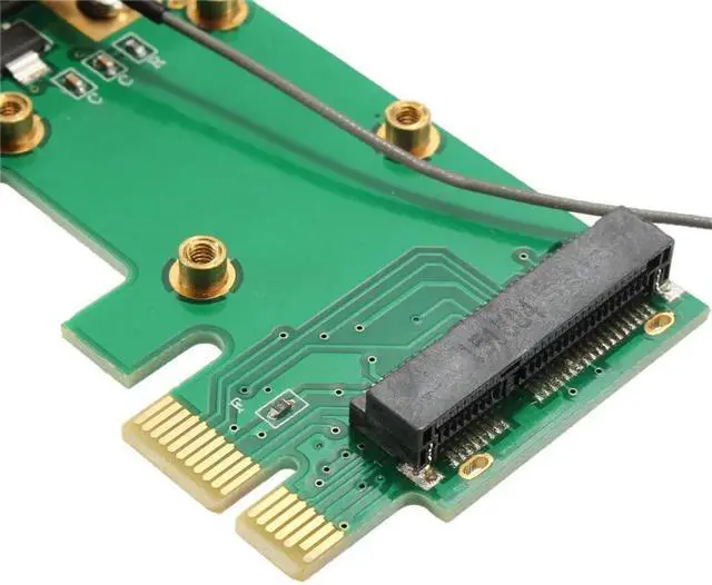 Alt view image 3 of 5 - 120mmX70mmX17mm Mini Wireless WIFI Mini PCI-E Card To PCI-E Wlan Adapter Expansion Network Card 2 Antenna For Desktop