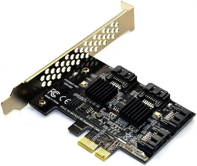 Alt view image 4 of 6 - PCIE to SATA Card PCI-E Adapter PCI Express to SATA3.0 Converter 4-Port SATA III 6G Expansion Controller Card IPFS for Windows