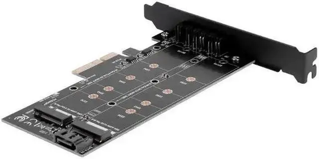Alt view image 4 of 6 - PCI-E 4X to NGFF SSD Adapter Card B-key+M-key M.2 NGFF+NVME Adapter Card Dual 12V+3.3V voltage for 2230/2242/2260/2280 m2