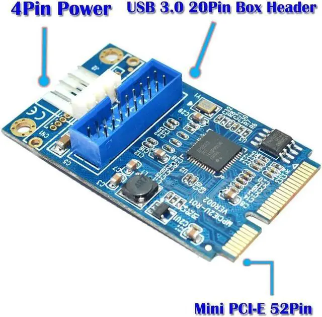 Alt view image 6 of 6 - MINI PCIE to USB3.0 Adapter Card MINI PCI-E to19 pin USB 3.0 Expansion Card