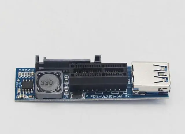 Alt view image 3 of 6 - Amify PCI-E PCI E Express 1X to 1X Extender Adapter Riser Card USB 3.0 Cable SATA Power for Miner Mining Motherboard PCI-E X1 Slot