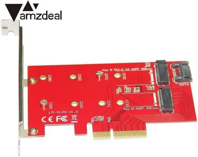 Alt view image 2 of 2 - M.2 NGFF SSD To PCI-E PCIE SATA III 3 Adapter Converter Circuit Board w/Cable transfer card
