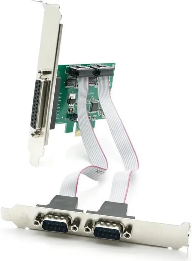 Alt view image 2 of 6 - 2 Ports RS-232 Serial Port COM DB9 & DB25 Parallel Port LPT to PCIe PCI-E PCI Express Expansion Card Adapter WCH382 Chip