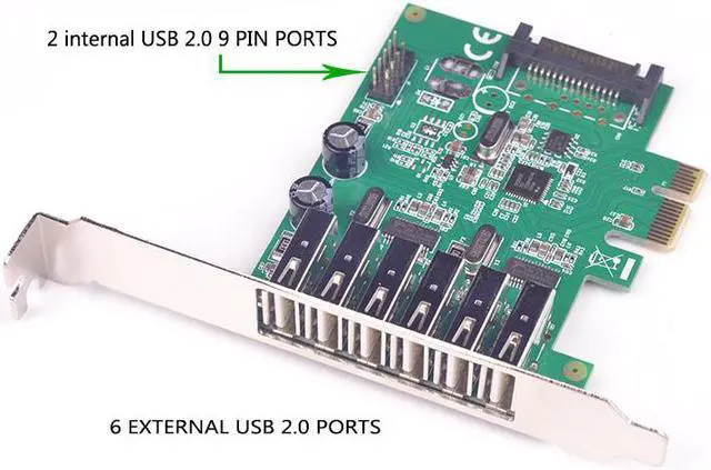 Alt view image 5 of 6 - Amify 6 Ports USB 2.0 PCIE PCI-e HUB expansion Card PCI-Express card PCI-e 1x USB 2.0 USB2.0 to PCIe express PCI e adapter