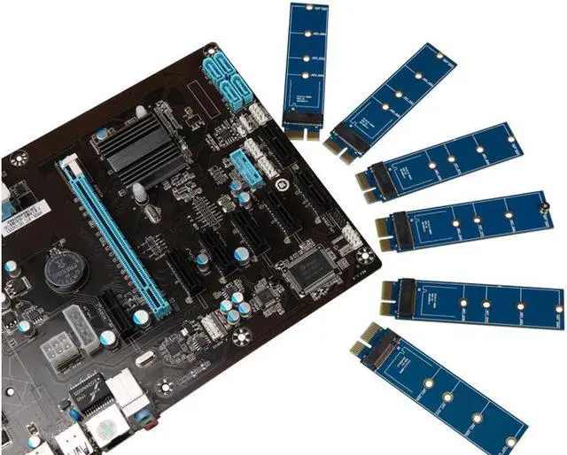 Alt view image 4 of 6 - PCI-E to M.2 NVME SSD Adapter NVMe to PCI-E 3.0 X1 Full Speed Convert Card Riser M Key Connector Support 2230 2242 2260 2280 SSD