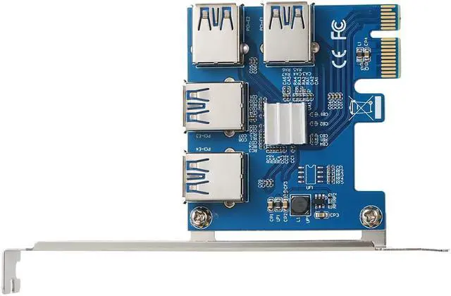 Alt view image 2 of 6 - USB 3.0 PCI E 1X to 4 PCI-E 16X Slots PCI-E Express Riser Card Extender ETH BTC 4 in 1 PCIe Riser Adapter Board for Mining Miner