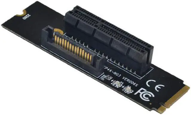 Alt view image 4 of 6 - NGFF M.2 to PCI-E 4X Riser Card M2 M Key to PCIe X4 Adapter with LED Indicator SATA Power Riser for Bitcoin Miner Mining