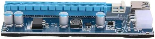 Alt view image 4 of 6 - PCI-E 1X to 16X Riser Card Extender Adapter + USB 3.0 Cable 15Pin SATA to 6Pin IDE molex Power Cord cable