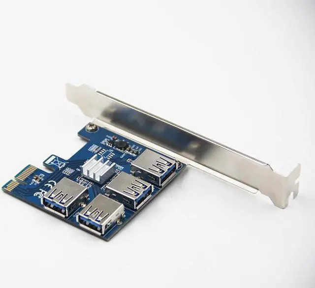 Alt view image 2 of 6 - Riser Card PCI-E USB 3.0 PCIe Port Multiplier Card PCI express PCIe 1 to 4 PCI-E to PCI-E for BTC Miner Mining Machine Devices