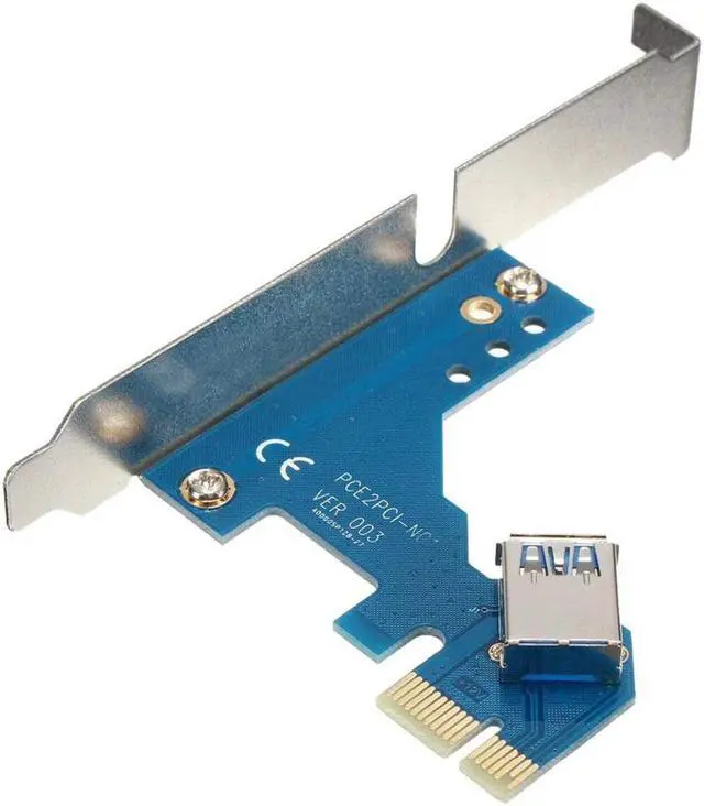Alt view image 3 of 6 - PCI-E PCIe PCI Express X1 to Dual PCI Riser Extend Adapter Card With USB 3.0 Cable