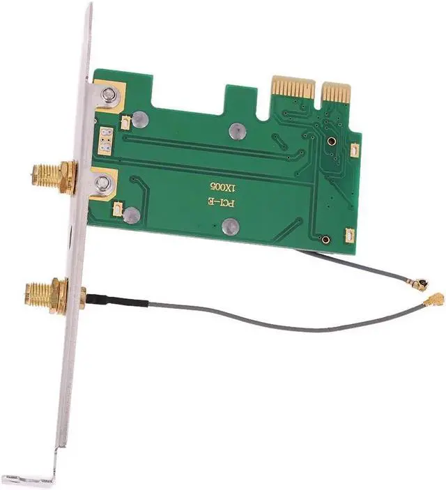Alt view image 6 of 6 - Mini PCI-E To PCIE Converter Wireless Network Card Wireless Adapter With 2 External Antenna WiFi For PC Desktop