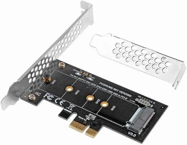 Alt view image 6 of 6 - PCI-E 3.0 x1 to M.2 SSD M Key Slot Converter Adapter and Low profile bracket for 2230,2242,2260,2280 NVME M.2 SSD add on cards