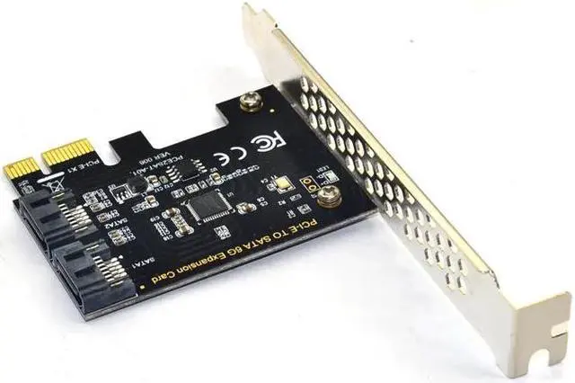 Alt view image 3 of 6 - Adapter PCI-E SATA Card PCI Express to SATA 3.0 6G Expansion Card PCI-E to 2 Port SATA III Controller Cards Adapter