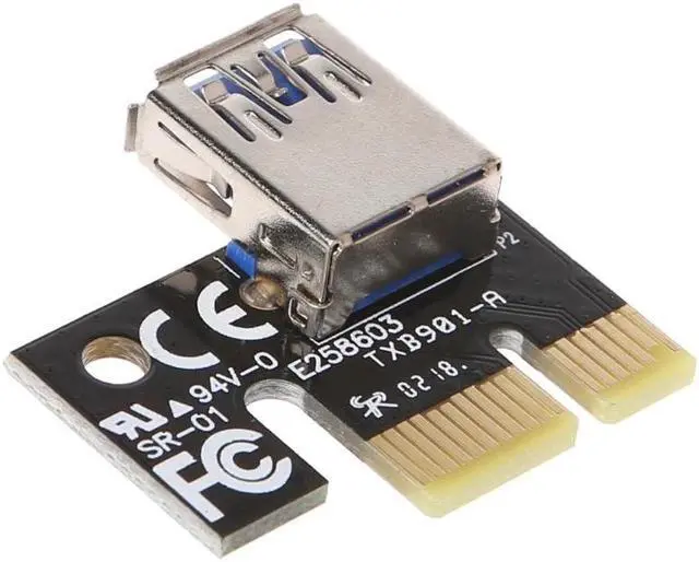 Alt view image 5 of 6 - Amify PCI-E 1x To 16x Adapter NGFF M.2 Riser Card USB 3.0 SATA 6Pin Power Cord Mining