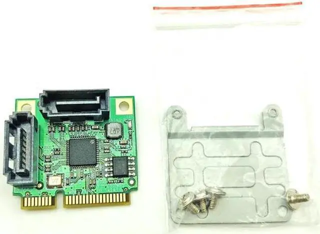 Alt view image 6 of 6 - Mini PCIe Mini PCI-e to 2 port SATA 3.0 Expansion Card Support SATA HDD SSD Adapter Card ASM1061 Chipset 6Gbps Rate for Computer