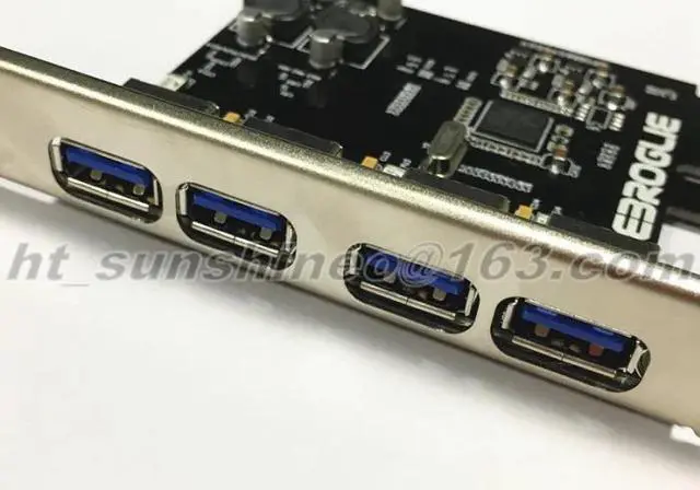 Alt view image 3 of 5 - Super-Speed 4 Ports USB 3.0 PCIe PCI Express Expansion Card for PCI-E x1/x4/x8/x16 Computer PC