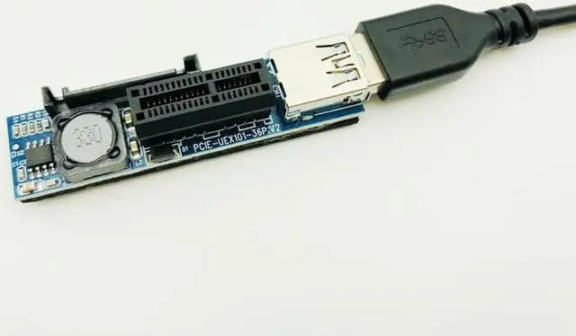 Alt view image 3 of 5 - USB 3.0 PCI-E X1 Extender Cable Power SATA Extension Cord PCI Express 1X Riser Expansion Card for PC Network Cards Graphics Card