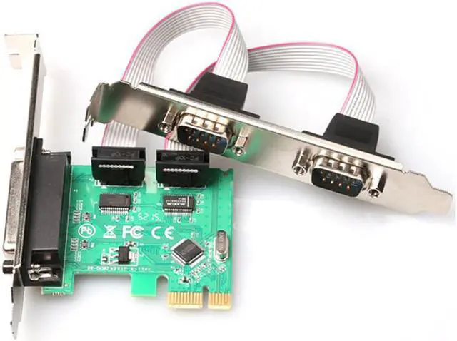 Alt view image 2 of 6 - 2 Port PCI-E serial port card DB25 Printer Parallel Port LPT to PCI-E PCI Express Card Adapter Converter WCH382 Chip DB9 DB25
