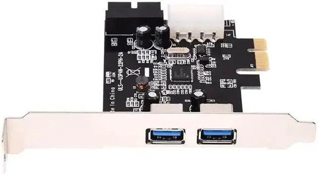 Main image of Super Speed 2-Port USB 3.0 PCI-E PCI Express 19-pin USB3.0 15-pin SATA Connector Low Profile