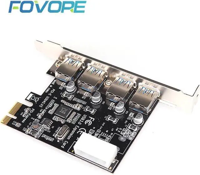 Alt view image 4 of 6 - Amify PCI-e to USB expansion Card 4 port USB 3.0 PCI express expansion Card usb pci-e Adapter usb 3 pcie converter for win 10