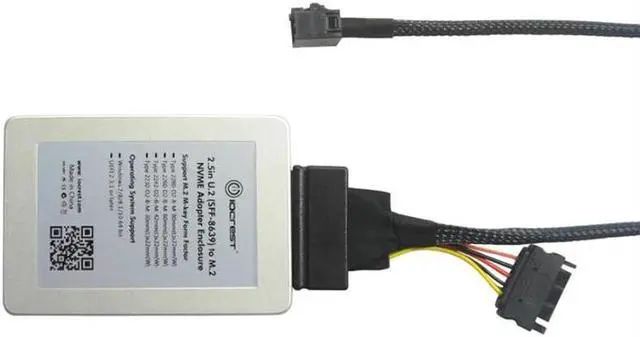 Alt view image 2 of 6 - M.2 Adapter M.2 NVMe SSD to PCI-e U.2 SFF-8639 Adapter PCIe M2 converter with enclosure for desktop