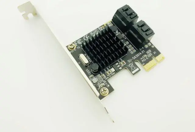 Alt view image 2 of 5 - PCI-E PCI Express to SATA 3.0 4-Port 6Gbps Extension Card with Bracket SATA III Expansion Adapter Boards for Computer Chassis PC