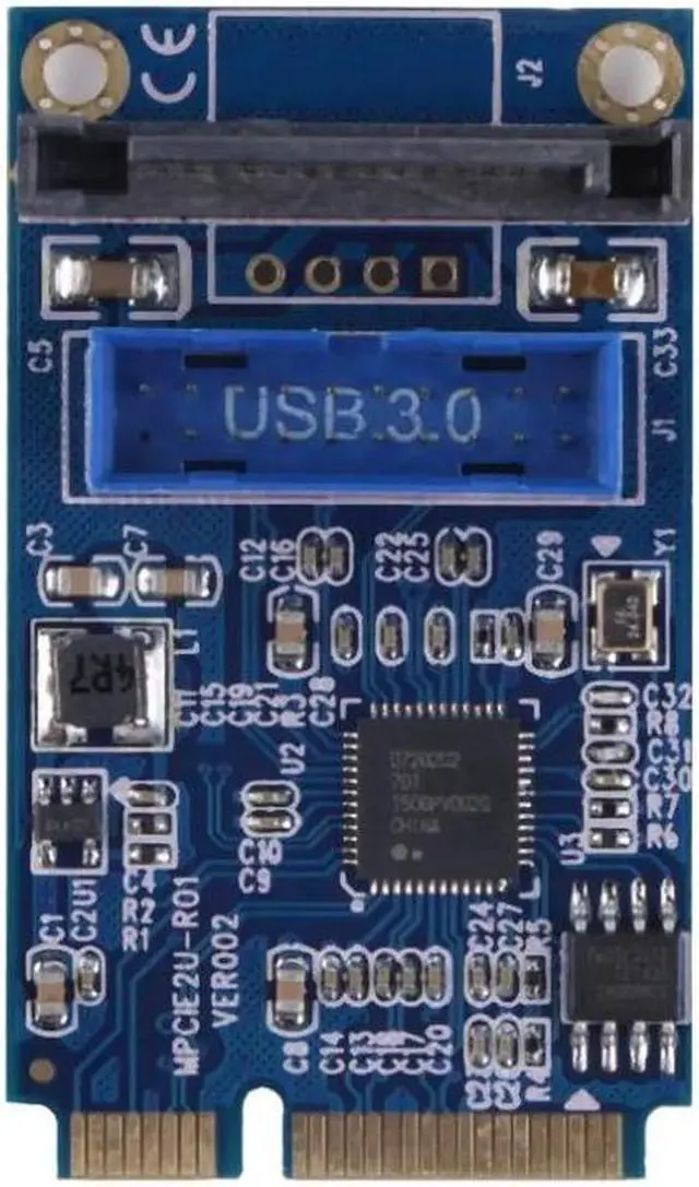 Alt view image 4 of 5 - Amify Mini PCI-Express PCI-E to USB 3.0 19pin Header Card Adapter For Win 7 8