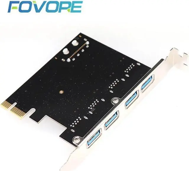 Alt view image 5 of 6 - Amify PCI-e to USB expansion Card 4 port USB 3.0 PCI express expansion Card usb pci-e Adapter usb 3 pcie converter for win 10