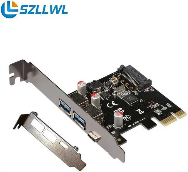 Main image of PCI-e to usb3.1 Type-C + Type-A expansion card PCIe express USB port network adapters card with 15pin SATA port