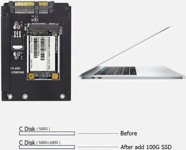 Alt view image 5 of 6 - Min SATA PCI-E to SATA3.0 Adapter Card 6Gbps SSD Solid State Disk Expansion Controller Converter Card