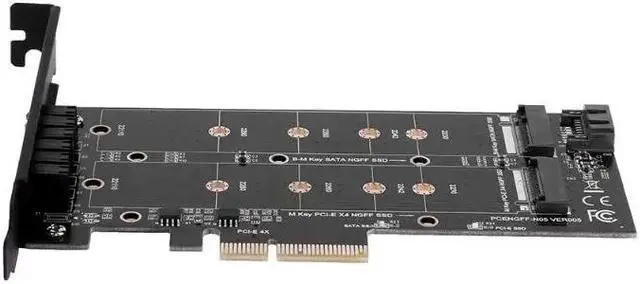 Alt view image 3 of 6 - PCI-E 4X to NGFF SSD Adapter Card B-key+M-key M.2 NGFF+NVME Adapter Card Dual 12V+3.3V voltage for 2230/2242/2260/2280 m2
