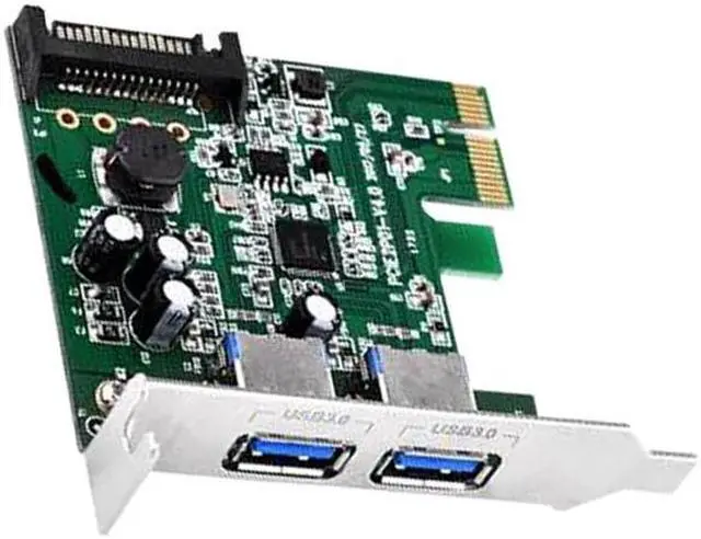 Alt view image 6 of 6 - Amify 2 Port Super Speed USB3.0 5Gbps PCI-E Express Card with a 15pin SATA Power Connector Low Profile Bracket USB 3.0 Expansion Card