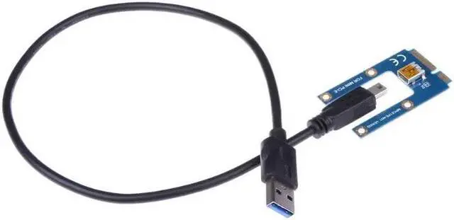 Alt view image 4 of 6 - Amify USB 3.0 Mini PCI-E to PCIe PCI Express 1x to 16x Extender Riser Raiser Card Adapter SATA 6Pin Power Cable for BTC Mining