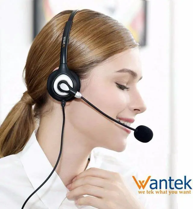 Alt view image 4 of 6 - Wantek Corded USB Headsets Stereo Computer Headset with Microphone Noise Cancelling,Call Center,Crystal Clear Chat Ultra Comfort