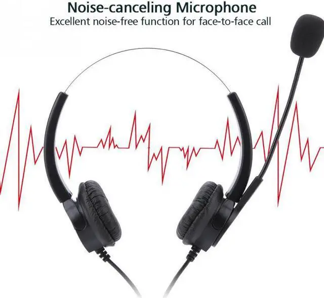 Alt view image 5 of 6 - Noise Canceling Call Center Telephone Headset 2.5mm Single Plug Phone Computer Headset with Microphone Volume Adjustment