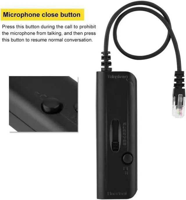 Alt view image 4 of 6 - RJ9 Crystal Head Telephone Headset Adapter Headphone Connection Converter 8 Circuit Lines Switch for Call Center Headphones